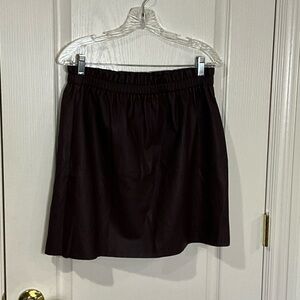 LOFT Dark Wine Faux Leather Mini Skirt